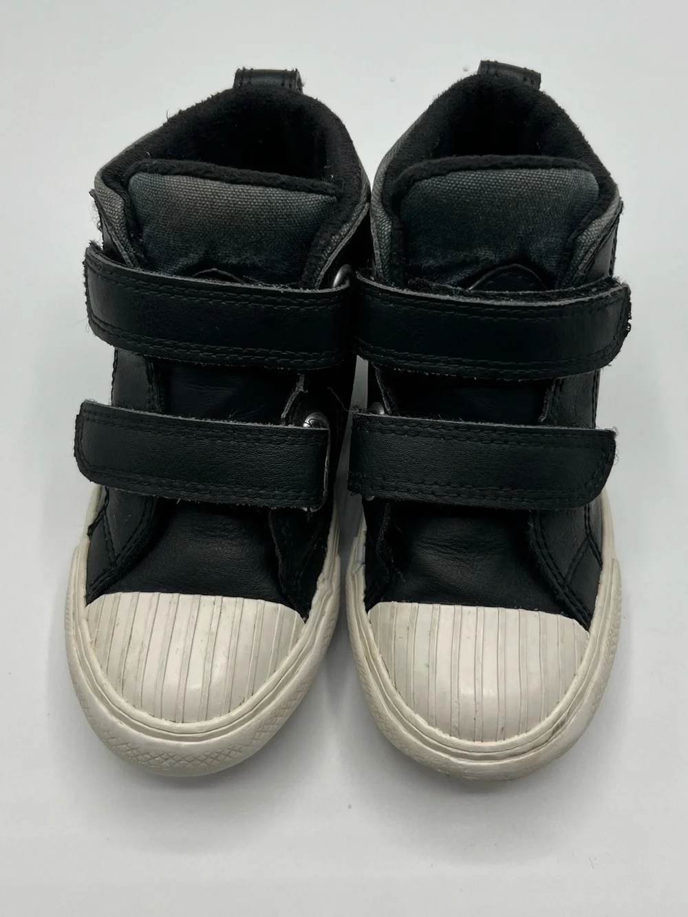 Converse Kids Black High-Top Sneakers with White Toe Caps